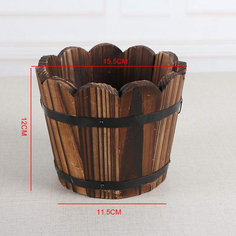 Eco-Friendly Wooden Planters with Metal Accents - Sustainable Home Decor