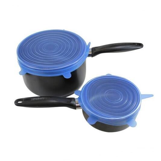 Eco-Friendly Silicone Stretch Lids in Blue for Reusable Food Storage