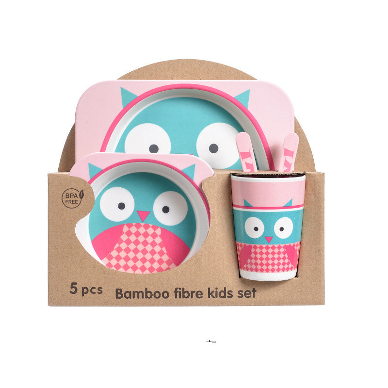 Bamboo Fibre Kids Dinnerware Set - Eco-Friendly Crocodile Design