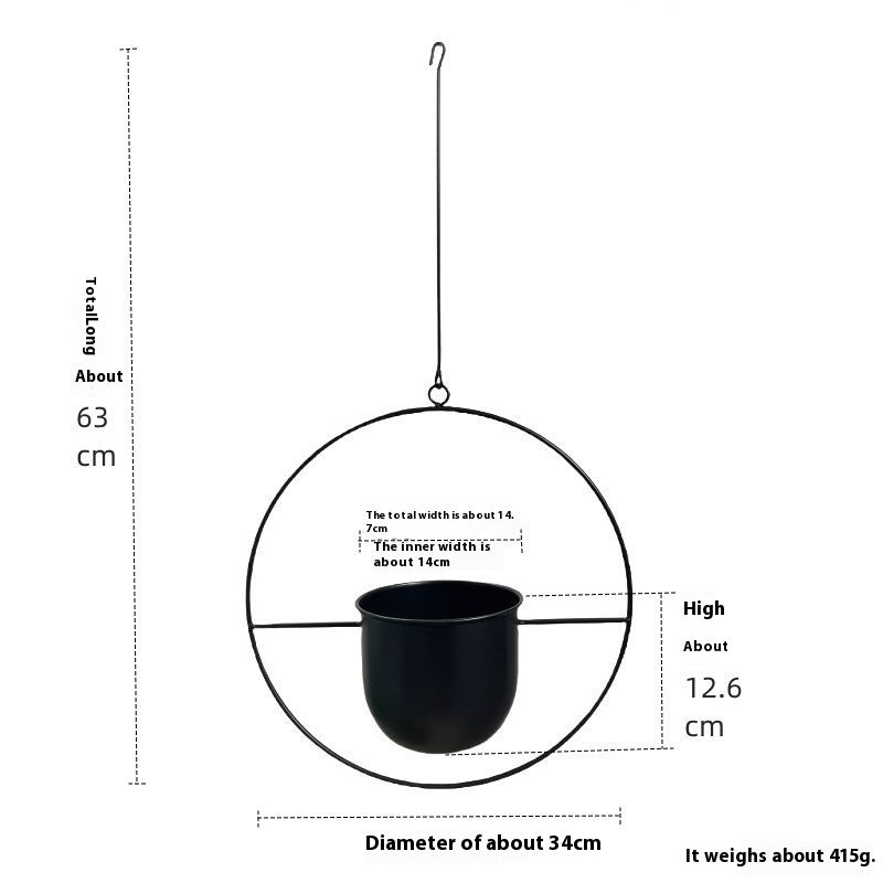 Eco-Friendly Black and Gold Hanging Planters for Indoor Greenery