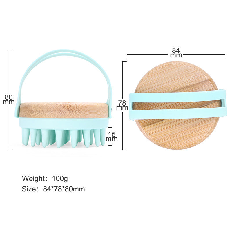 Eco-Friendly Bamboo Scalp Massager Brush for Relaxation and Wellness