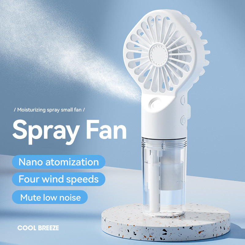 Portable Spray Fan with Misting Function for Instant Cooling