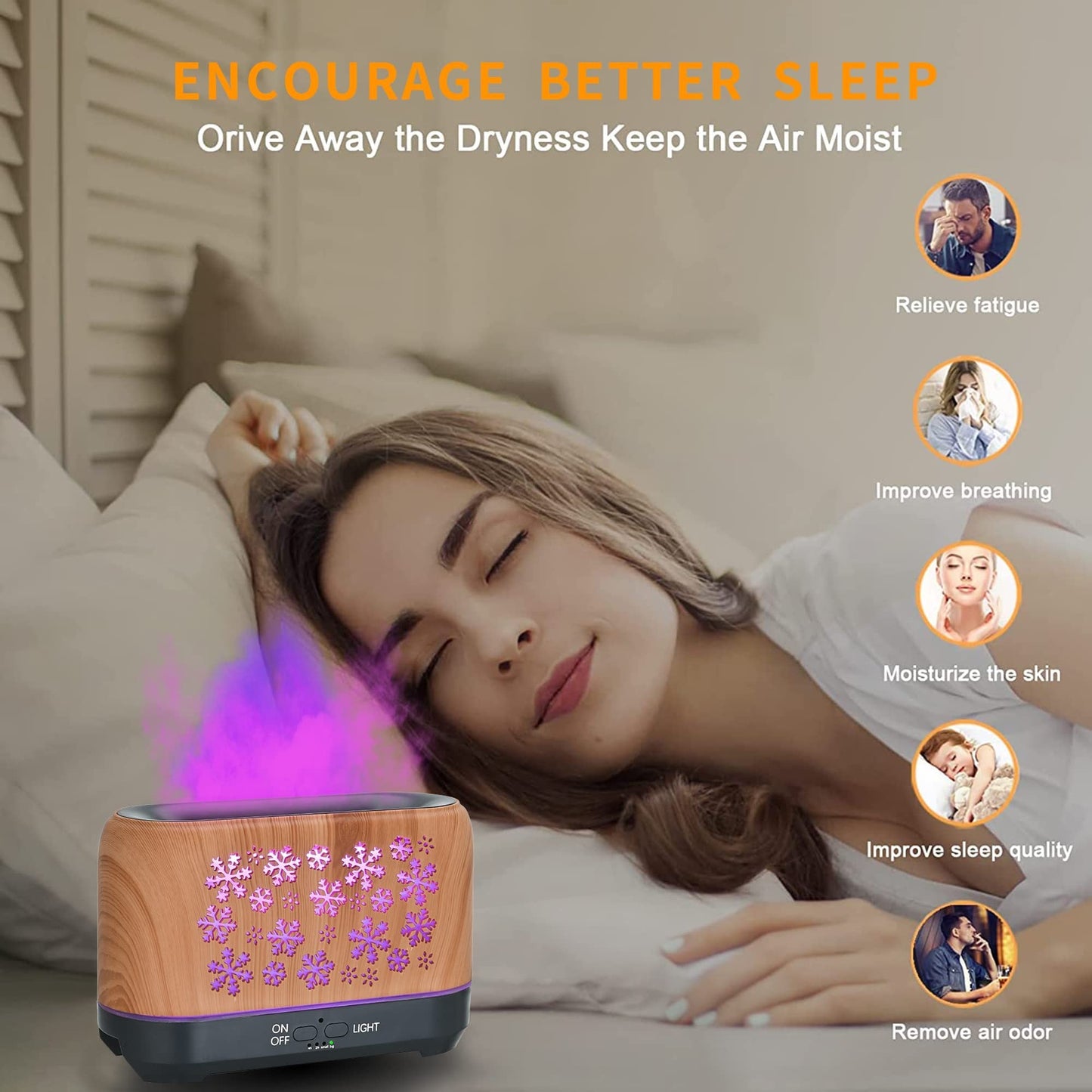 Aromatherapy Essential Oil Diffuser with LED Lights and Remote Control