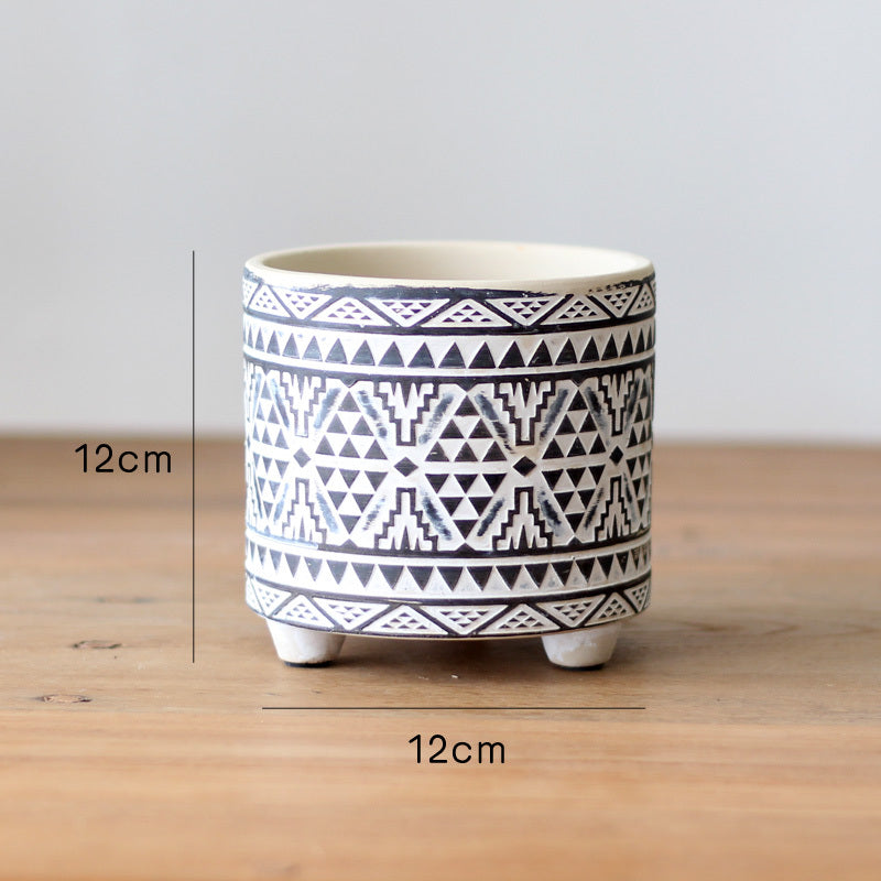 Eco-Friendly Ceramic Planters with Geometric Designs for Indoor Plants