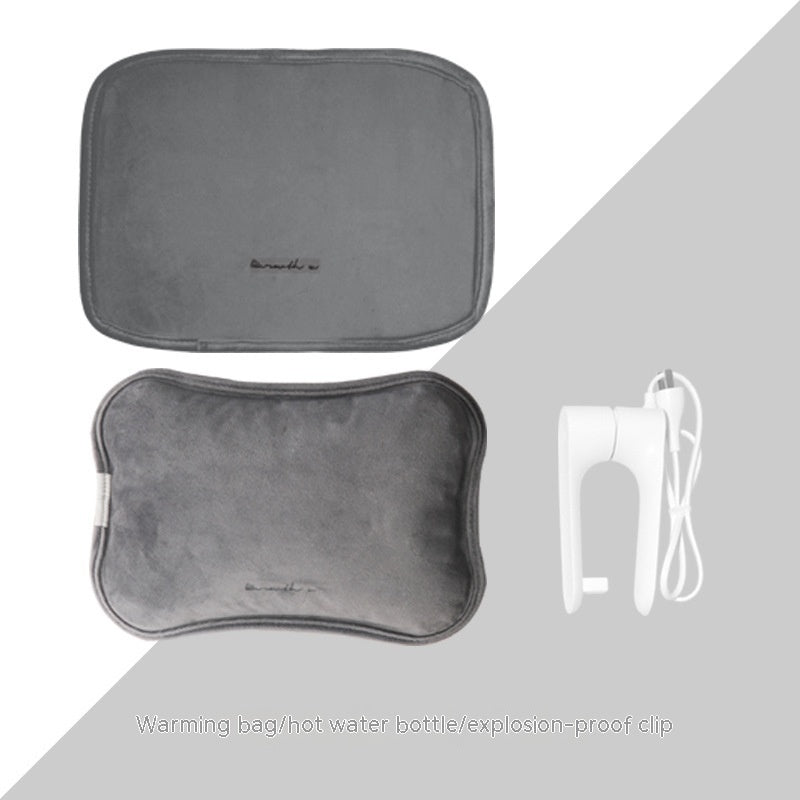 Eco-Friendly Electric Hot Water Bottle - Dark Green Fabric-Covered