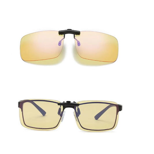 Yellow-Tinted Clip-On Glasses for Enhanced Vision