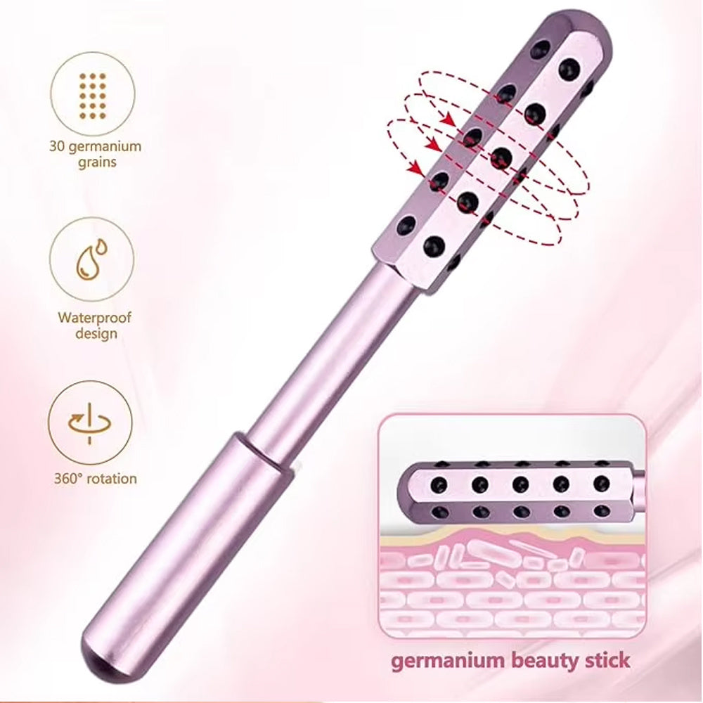 Germanium Beauty Stick Facial Massage Tool - Metallic Pink