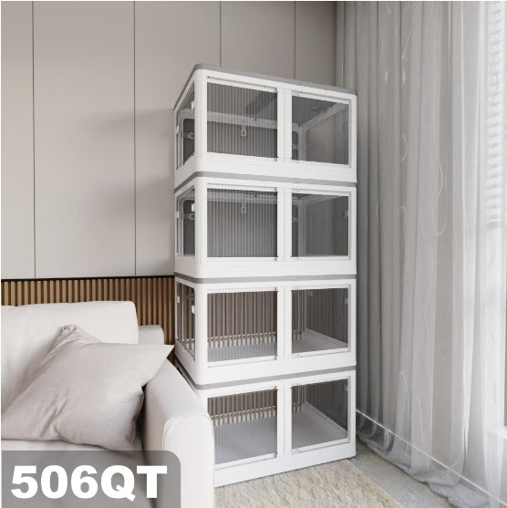 Stackable Dark Gray Storage Cabinet - Durable & Space-Saving