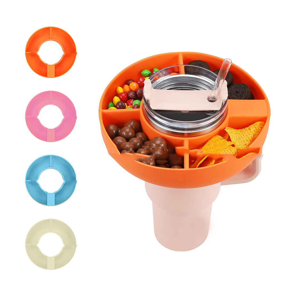 Circular Snack and Drink Holder - Eco-Friendly Multi-Compartment Organizer
