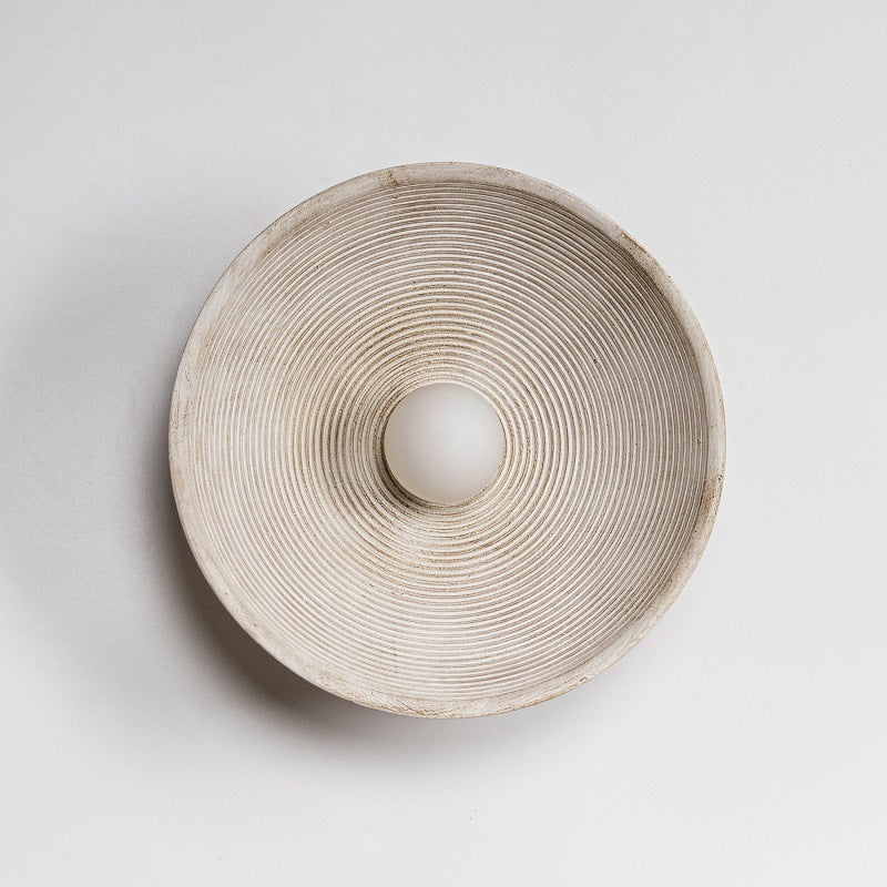 Eco-Friendly Circular Wall Light - Natural Wood Tone