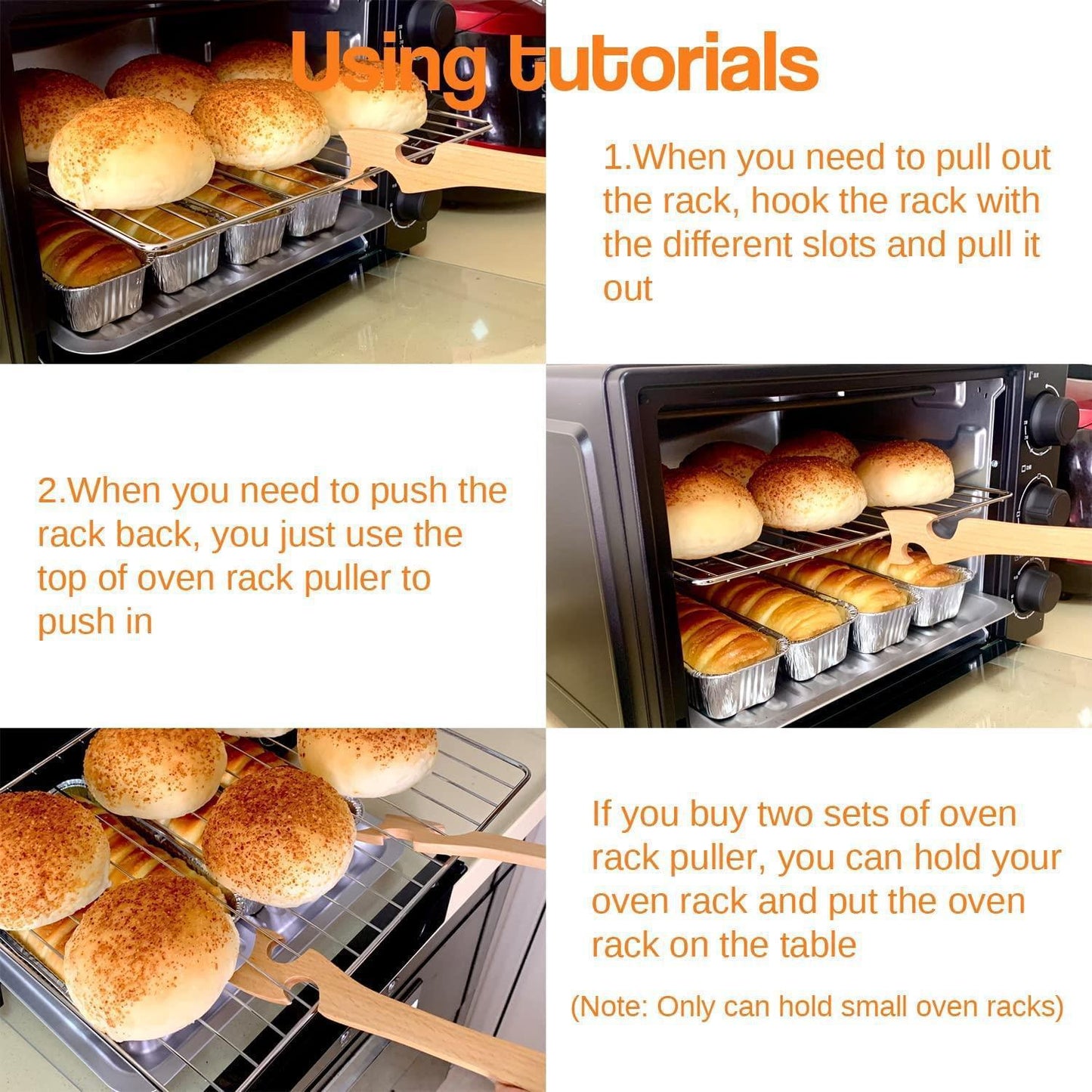 Eco-Friendly Wooden Oven Rack Puller - Natural Wood Kitchen Tool