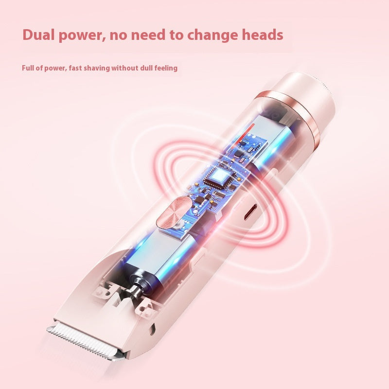 Rechargeable Pink Electric Hair Trimmer for Eco-Friendly Grooming