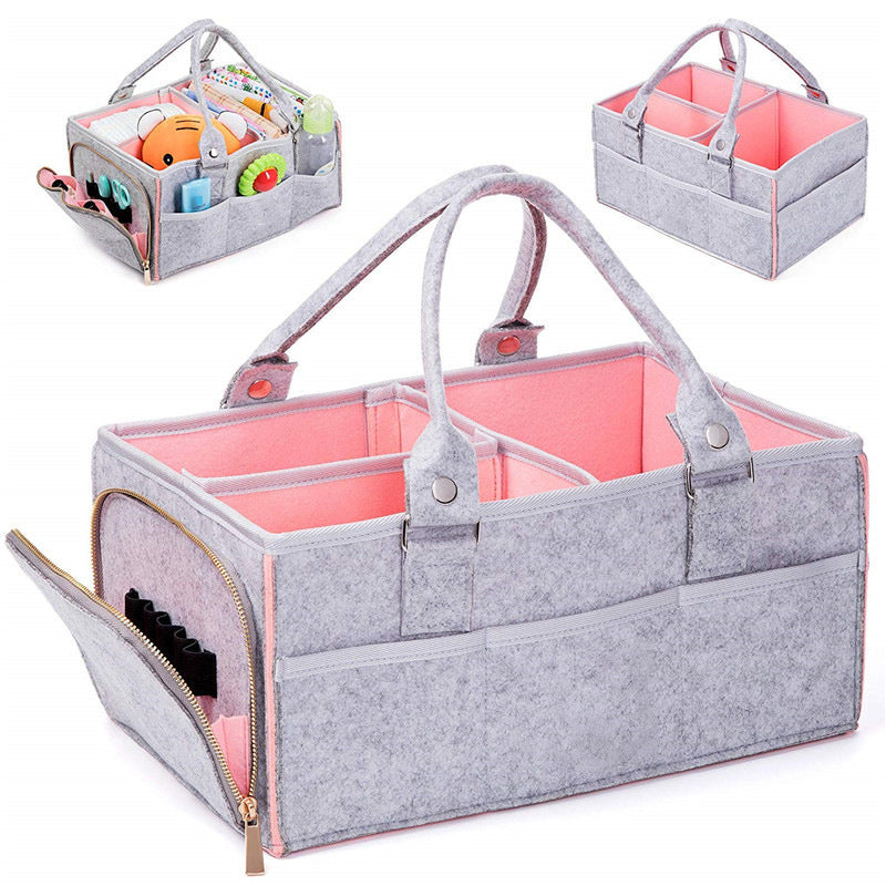 Eco-Friendly Baby Storage Organizer - Gray & Pink