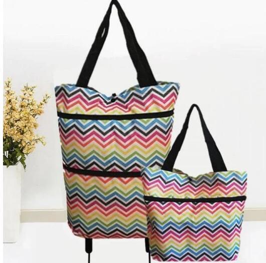 Eco-Friendly Convertible Shopping Bag with Wheels - Green Tote