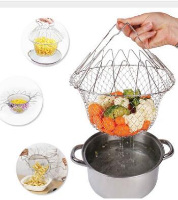 Collapsible Stainless Steel Cooking Basket - Eco-Friendly Kitchen Tool
