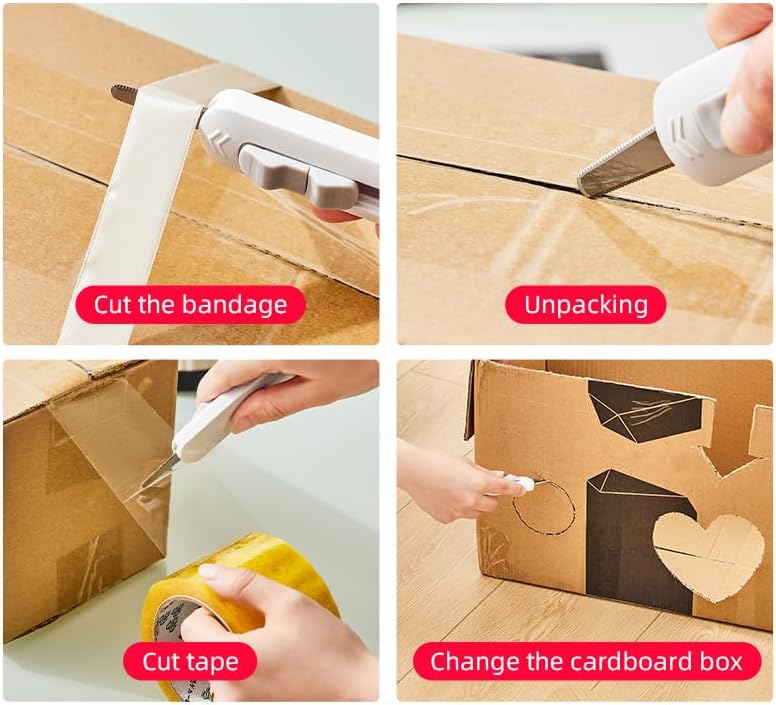 Safe Express Knife – Ergonomic Design – Compact White ABS + Stainless Steel