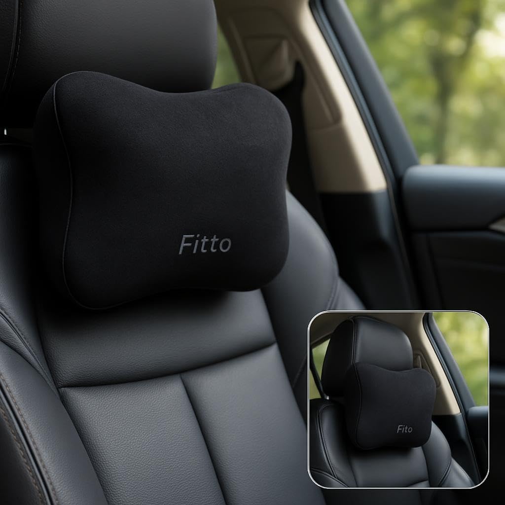 Car Neck Pillows, Soft Slow-Rebound Memory Foam Headrest, Black