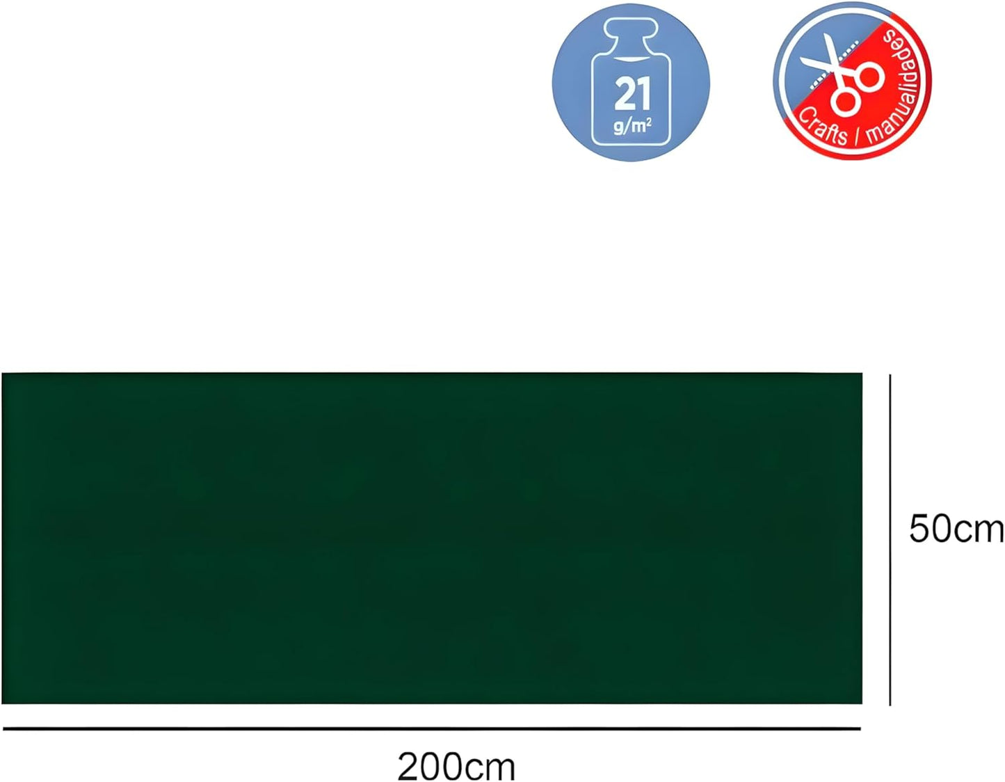 Crepe Paper Roll 200cm x 50cm Dark Green for Crafts and Decorations