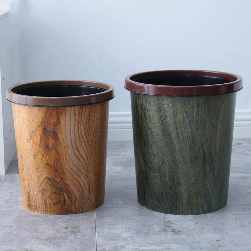 Retro Plastic Bucket with Wooden Grain Design | Pressing Ring Bucket for Kitchen, Outdoor, Bathroom, Office | Commercial Use
