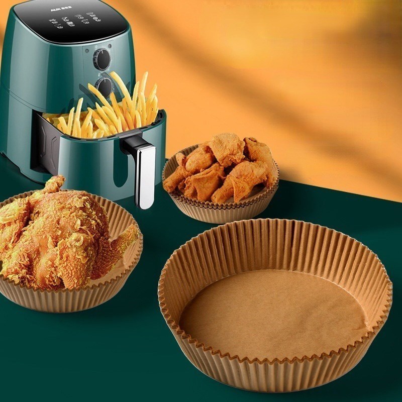 Eco-Friendly Air Fryer Paper Liners - Unbleached, Biodegradable, Round