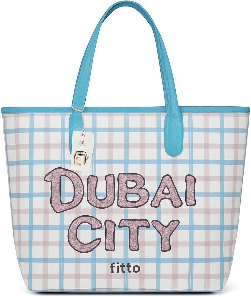 Durable Eco-Friendly Dubai Blue Tote Bag with Handles