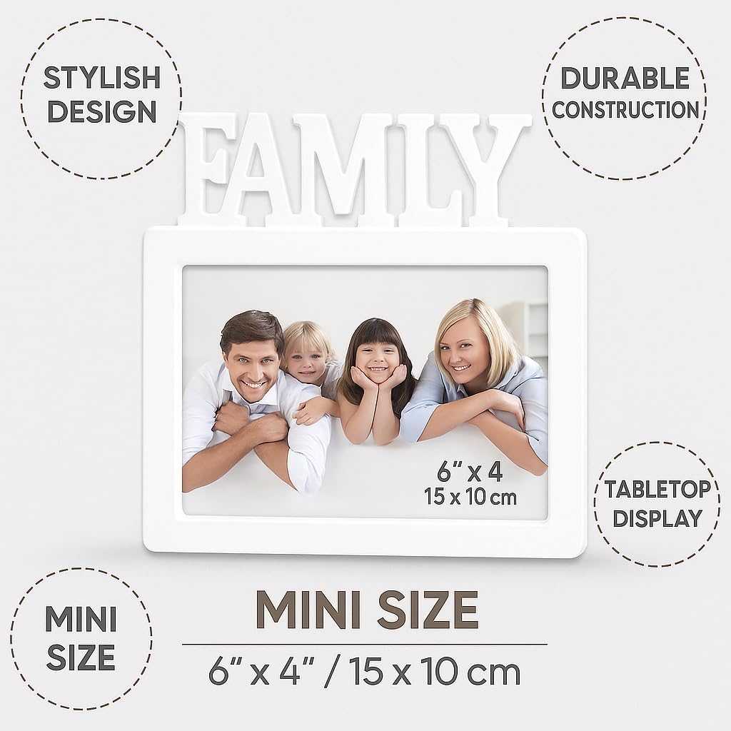 Compact Mini Family Photo Frame 15x10cm - Stylish Picture Display Frame