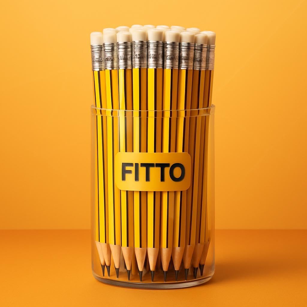 48-Piece Pencil Set with Erasers – Pre-Sharpened Graphite Pencils for Writing and Drawing, Sturdy Design with Soft Erasers, Ideal for School, Office, and Art Supplies