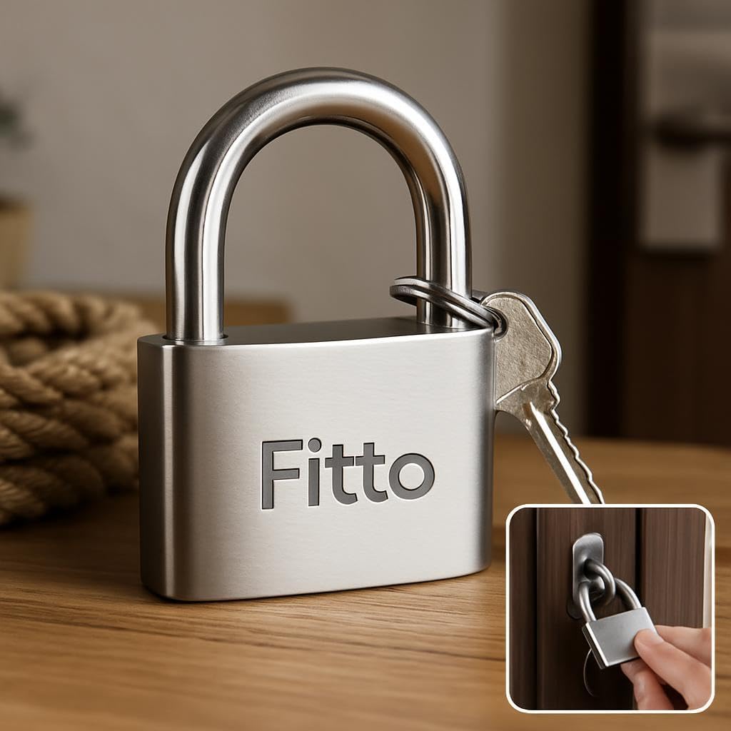 Eternal Circle Heavy-Duty Padlock with Key - Durable Metal Body