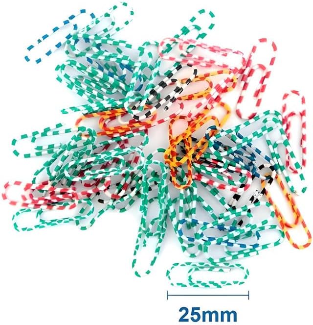 48 Piece Paper Clips Assorted Color 25mm Plastic Coated Office Supplies