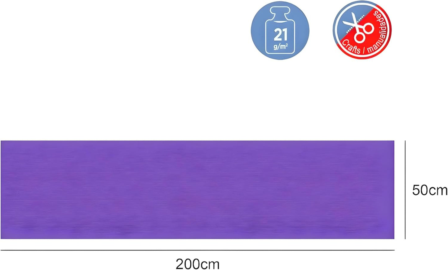 Crepe Paper Roll 200cm x 50cm Purple for Crafts, Decorations, Party Supplies