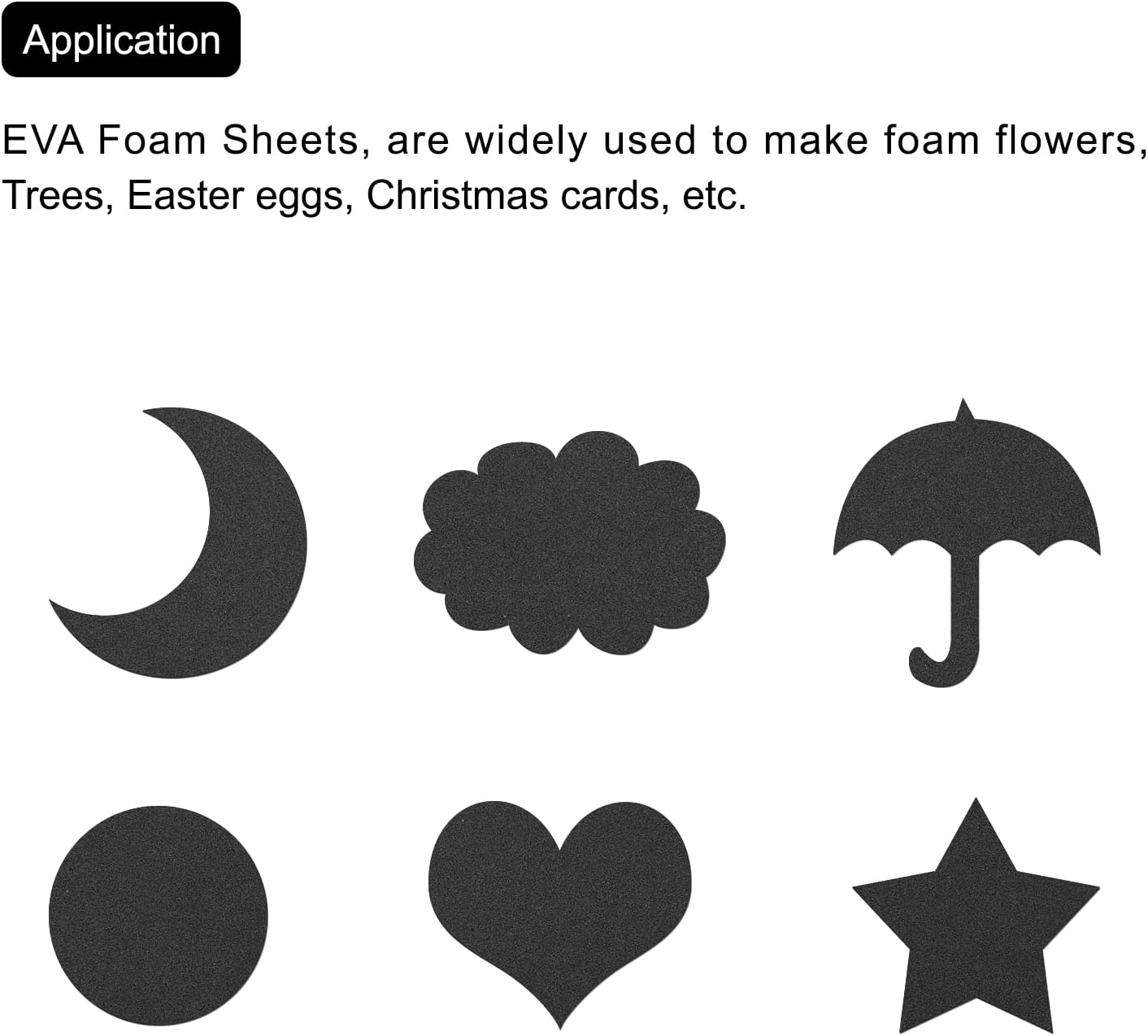 EVA Sponge 60cm x 40cm Black, Multipurpose Foam Sheet for Crafts, DIY Projects, and Cushioning