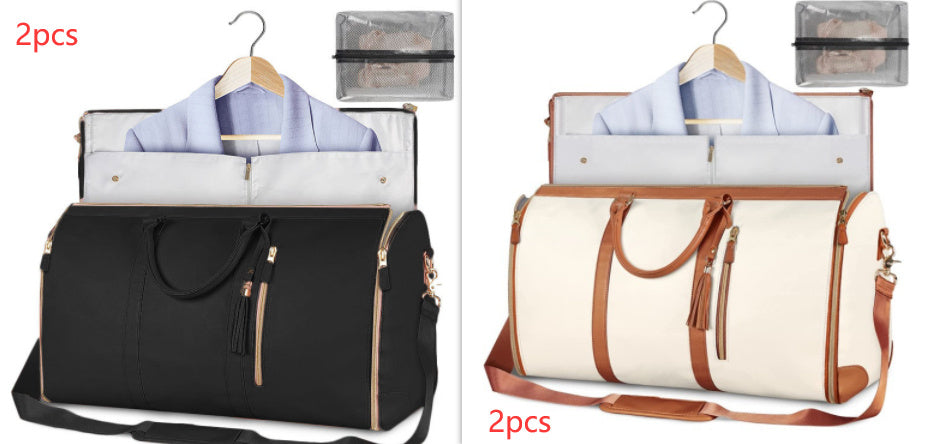 Versatile Light Pink Garment & Duffel Bag for Eco-Friendly Travel