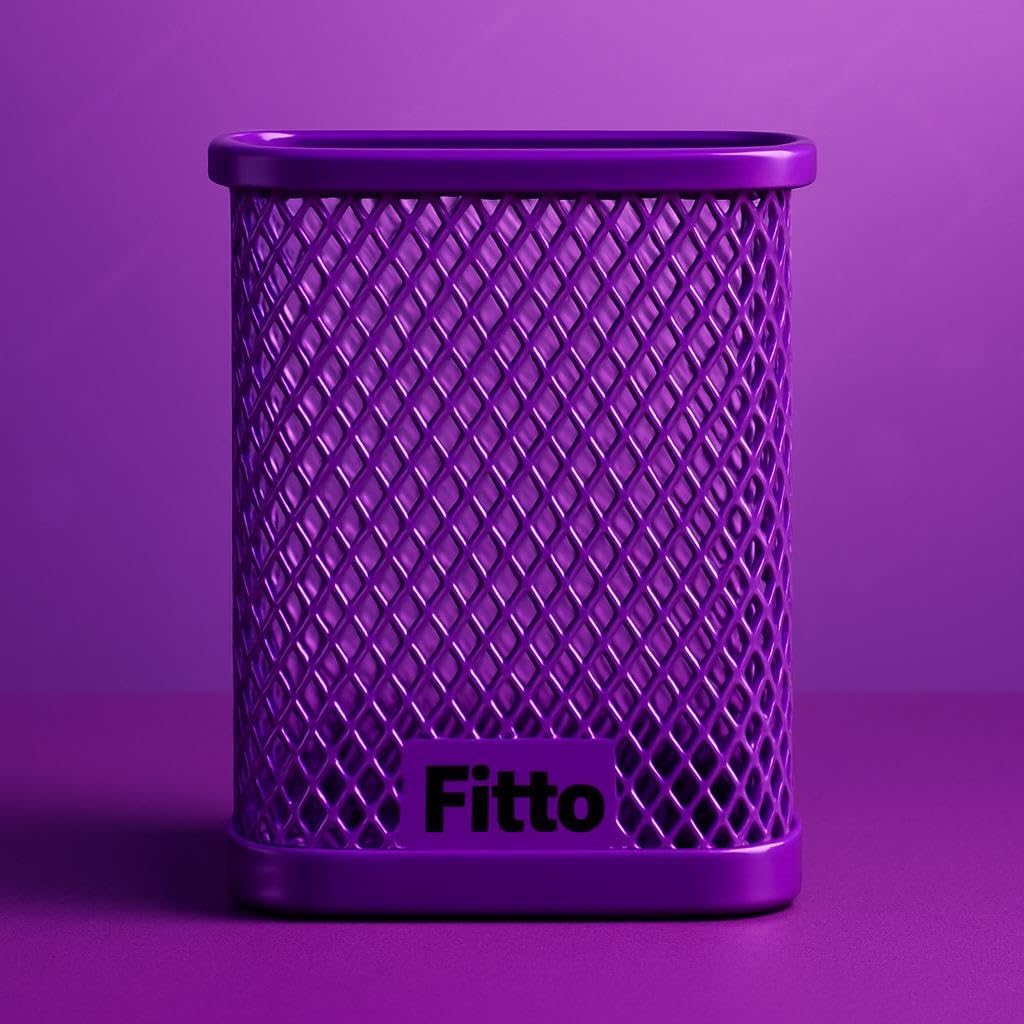 Purple Rectangle Pen Holder 8x10cm for Office, Home & School