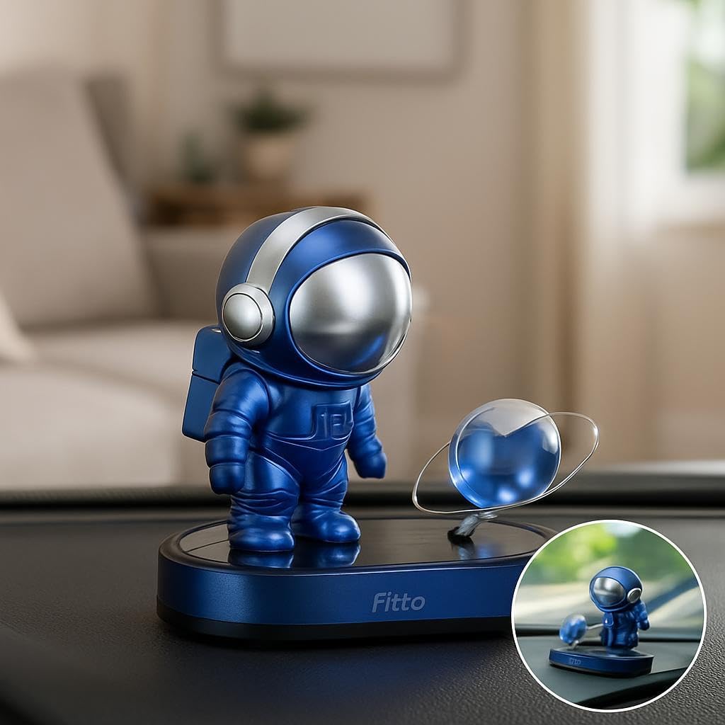 Solar Astronaut Design Rotating Car Air Freshener, Blue