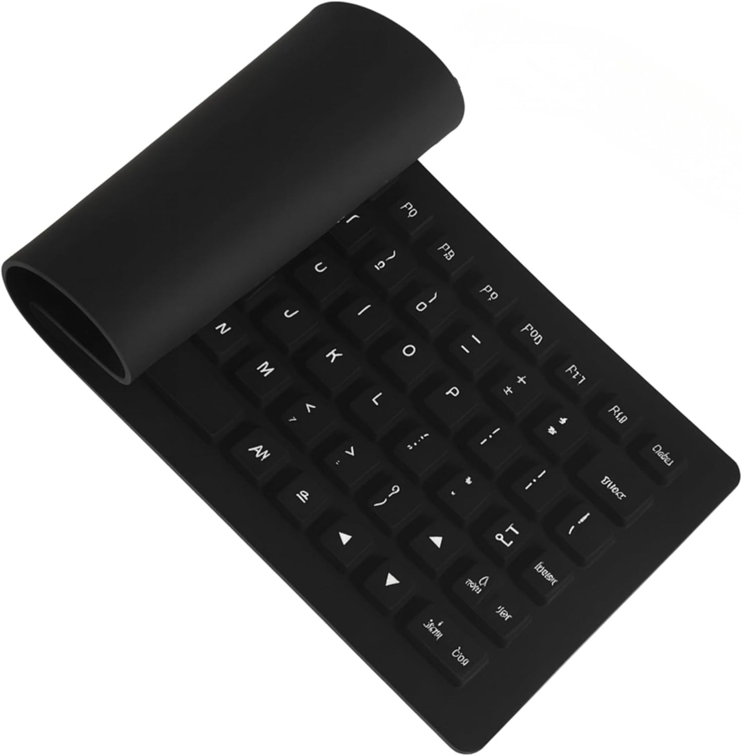 Flexible Silicone Rubber Waterproof USB Keyboard wireless for PC and Tablet - Black