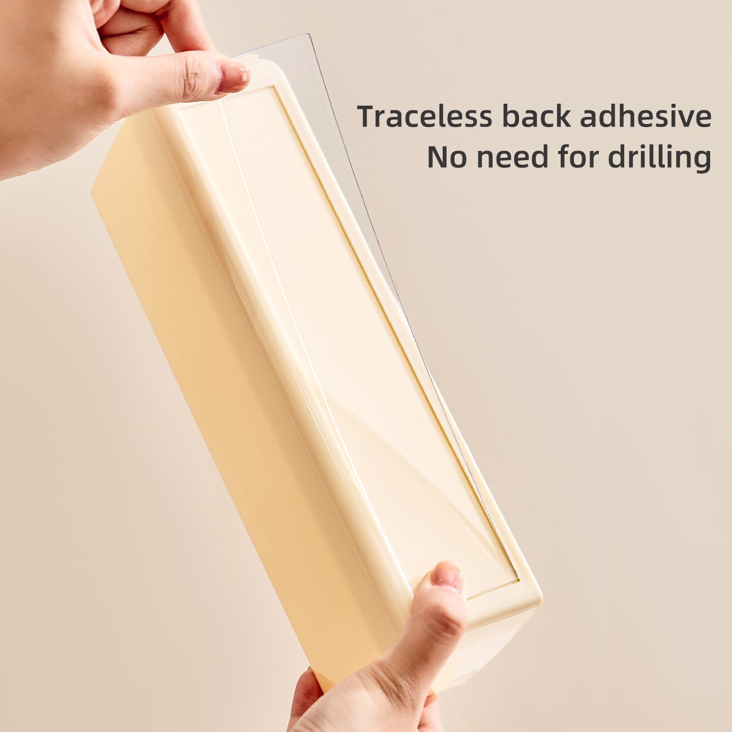 Kitchen Wet Wipe Storage Box – Cream Color, Compact Design, 2 Pack