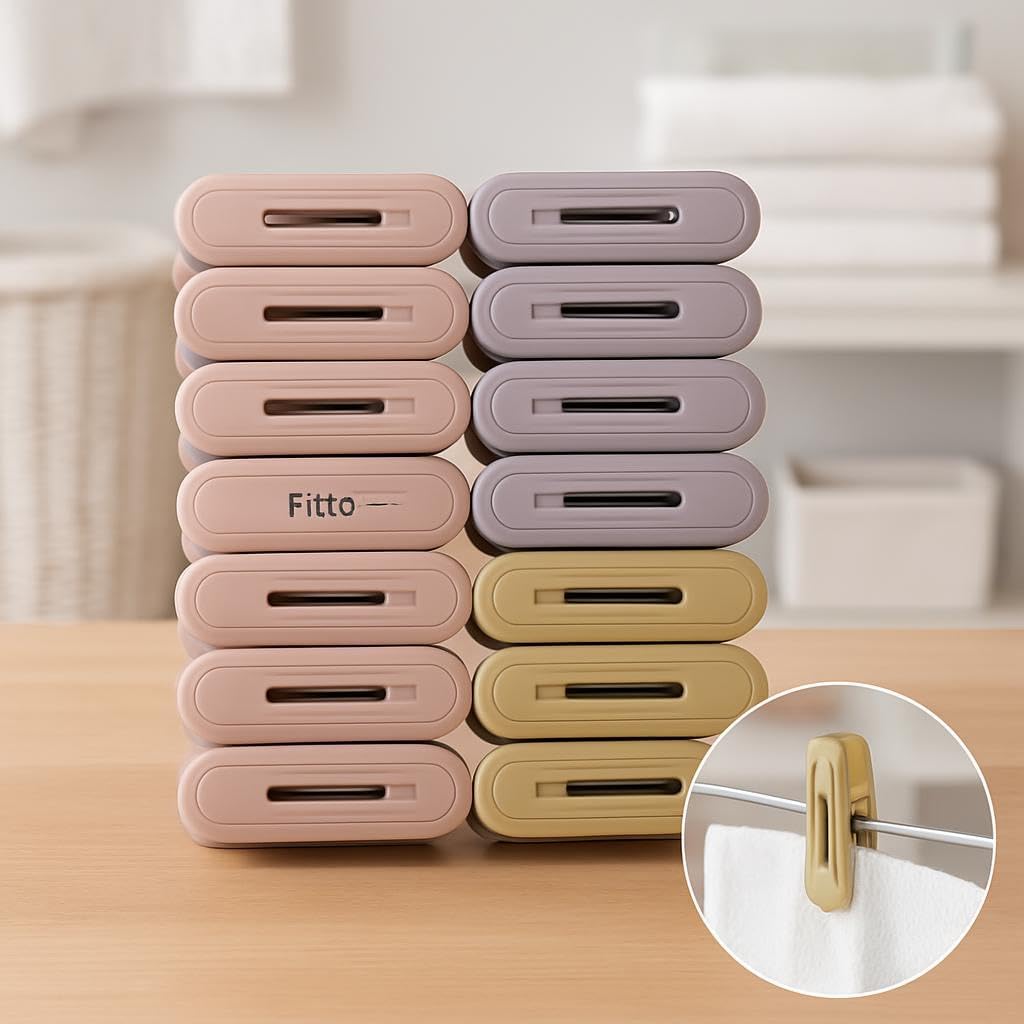 Plastic Cloth Pins, 24 Pieces - Multicolour for Laundry and Crafts