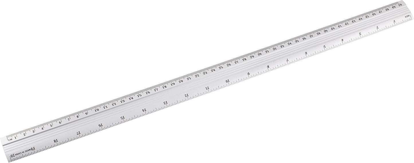 Aluminum Ruler 50cm, Metric Measuring Tool for School, Office, and Crafting