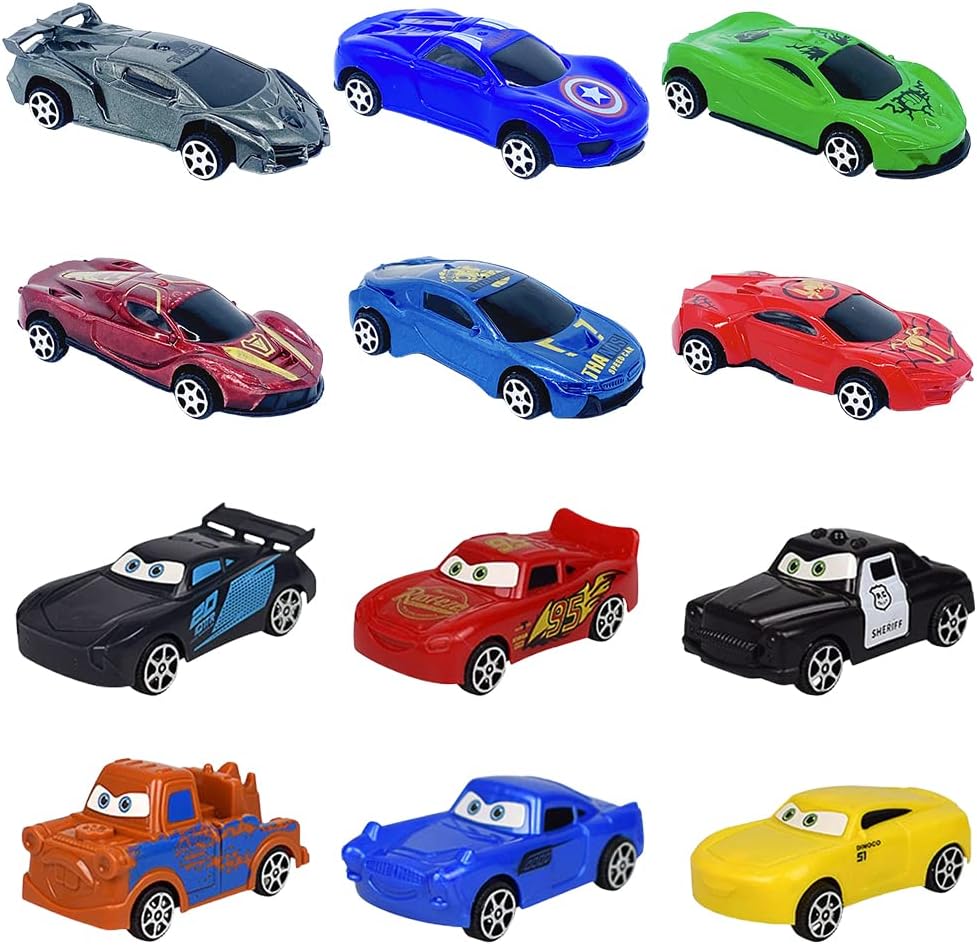 Fitto 12 PCS Mini Cars Toy Set for Kids - Colorful Die-Cast Vehicles, Perfect for Birthday Gifts, Party Favors, Collectible Car Toys, Ideal for Boys and Girls Ages 3+