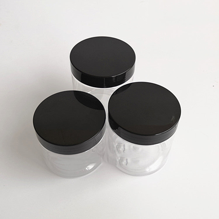 Eco-Friendly Clear Storage Jars with Black Lids - Sustainable Kitchen Organization