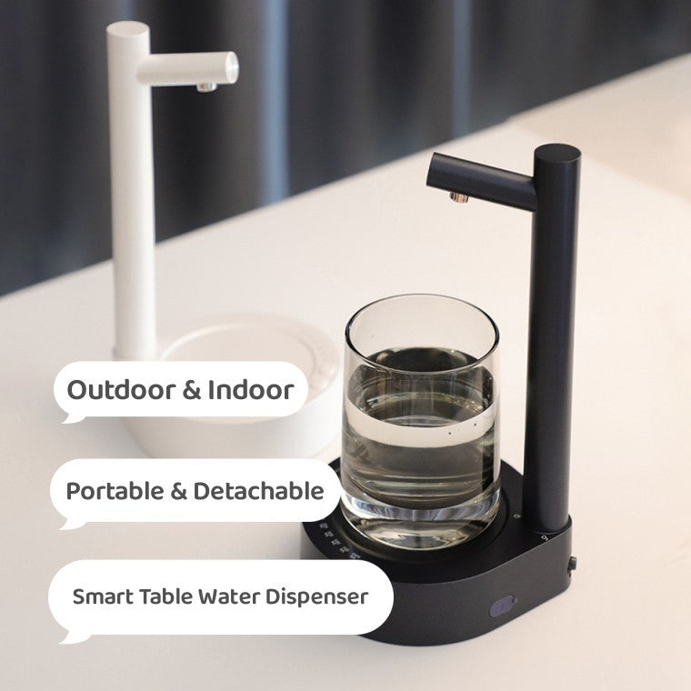 Eco-Friendly Countertop Water Dispenser - Black Cylindrical Design