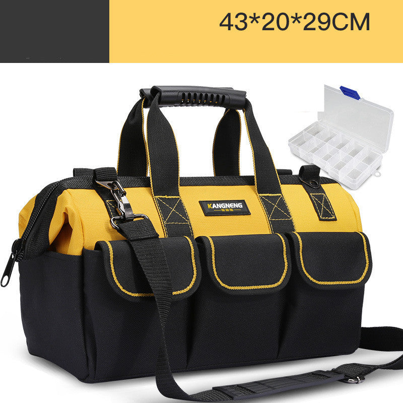 Durable Black and Yellow Tool Bag with Organizer Box