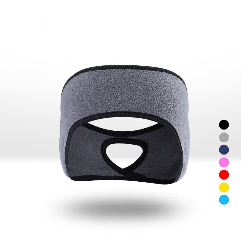 Eco-Friendly Gray Fleece Headband with Black Trim for Comfort and Sustainability