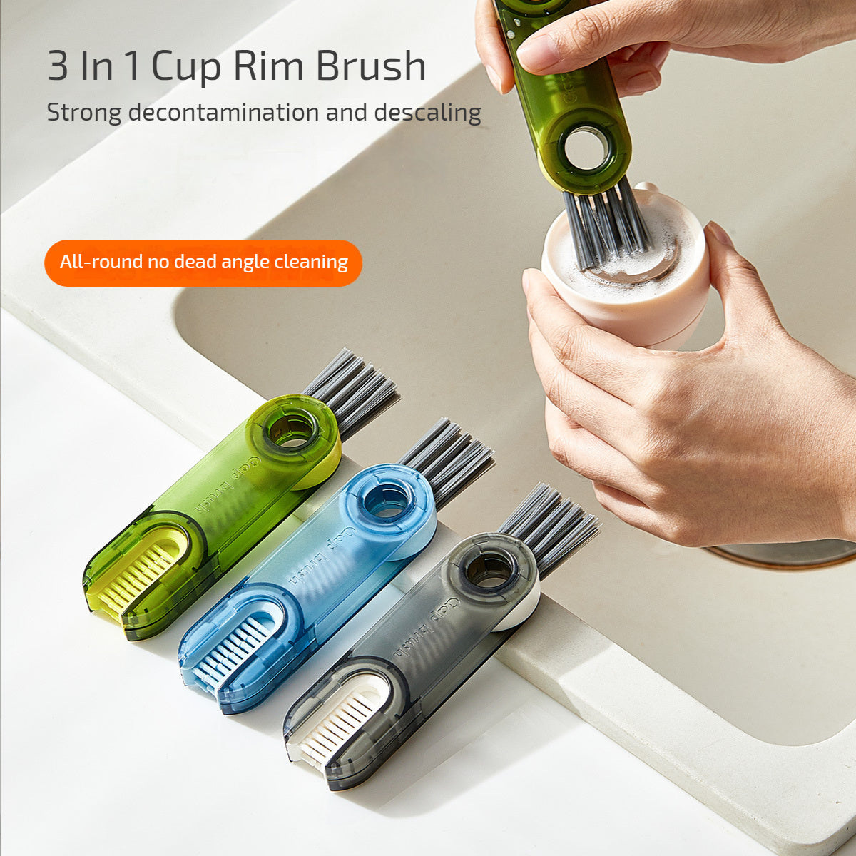 3 in 1 Eco-Friendly Cleaning Brush with Interchangeable Heads
