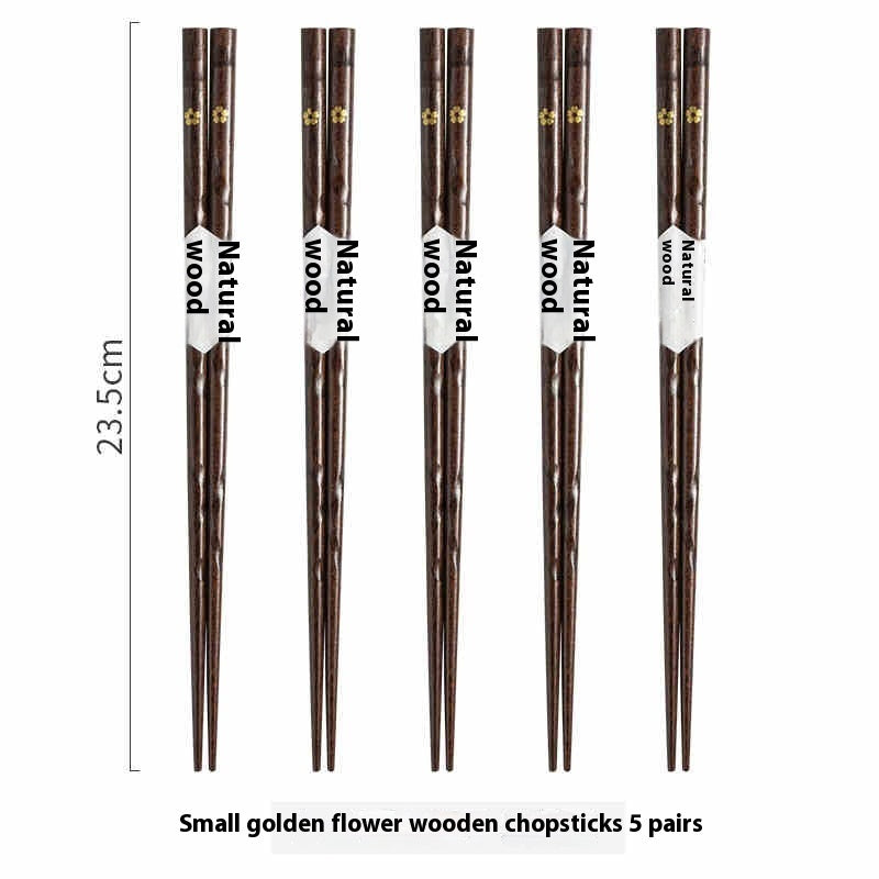 Eco-Friendly Reusable Wooden Chopsticks with Textured Grip