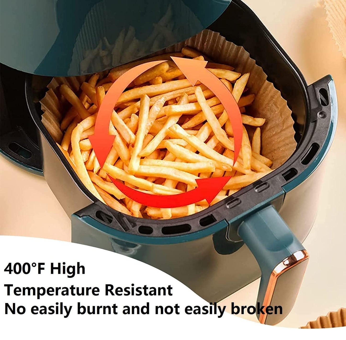 Eco-Friendly Air Fryer Paper Liners - Unbleached, Biodegradable, Round