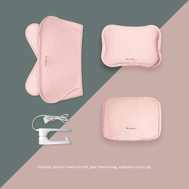 Eco-Friendly Electric Hot Water Bottle - Dark Green Fabric-Covered