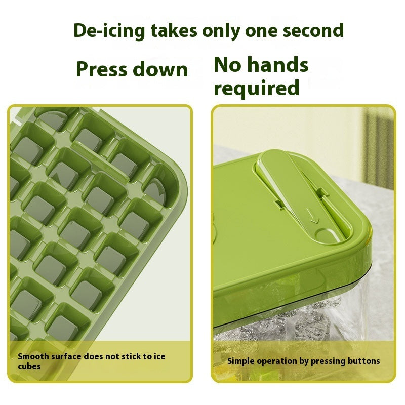Eco-Friendly Ice Cube Tray and Storage Box Set - Green Lid, Reusable, Sustainable