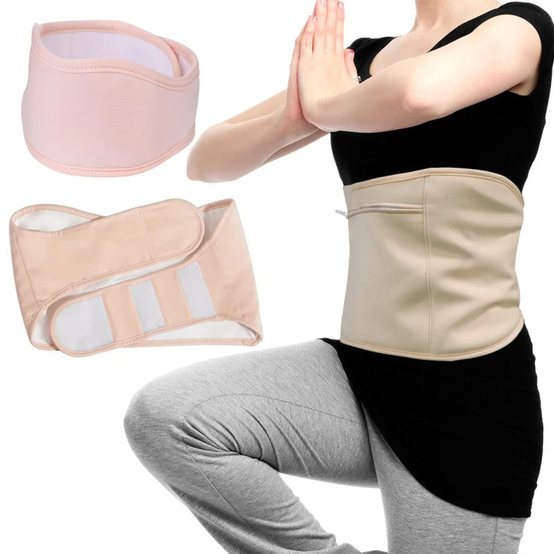 Beige Cotton Waist Wrap with Velcro Closure for Sustainable Living