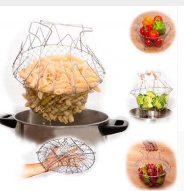 Collapsible Stainless Steel Cooking Basket - Eco-Friendly Kitchen Tool